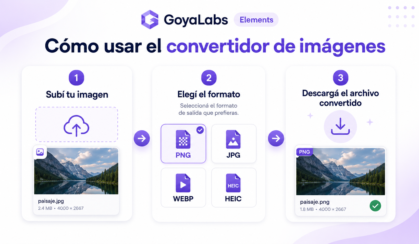 Cómo usar el convertidor de imágenes de GoyaLabs Elements